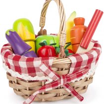 Small Foot Shopping Basket with Cuttable Fruits