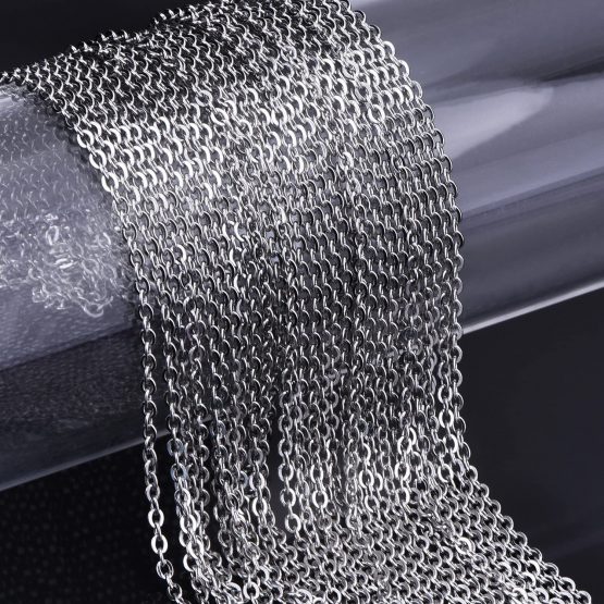 33 Feet Stainless Steel DIY Link Chain Necklaces with 20 Lobster Clasps and 30 Jump Rings for Jewelry Making (1.5 mm) - Image 3