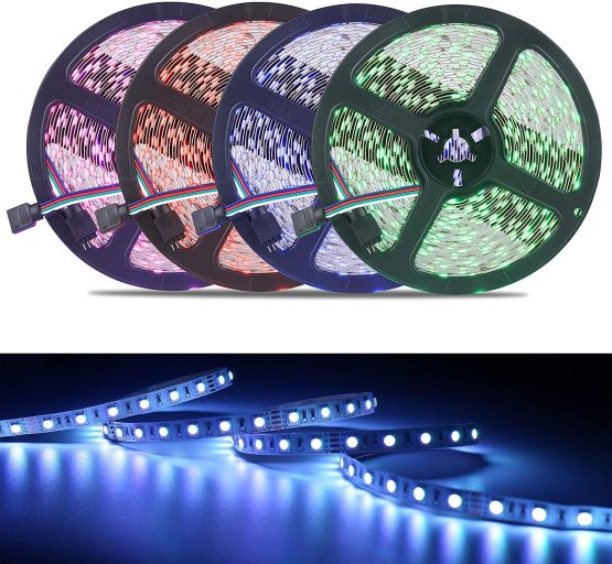 ALED LIGHT 10M 5050 RGB 600Led Color Changing Led Strips with 44 Key IR Remote+UK Plug Adapter Power Supply for Home Lighting and Kitchen Decorative - Image 2