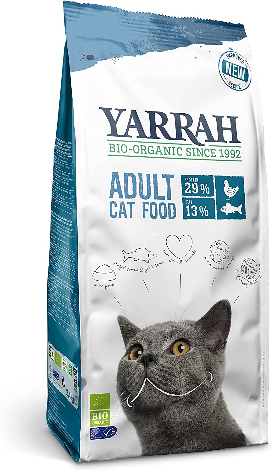 Yarrah fish 10 kg organic cat food, 1 pack (1 x 10 kg)