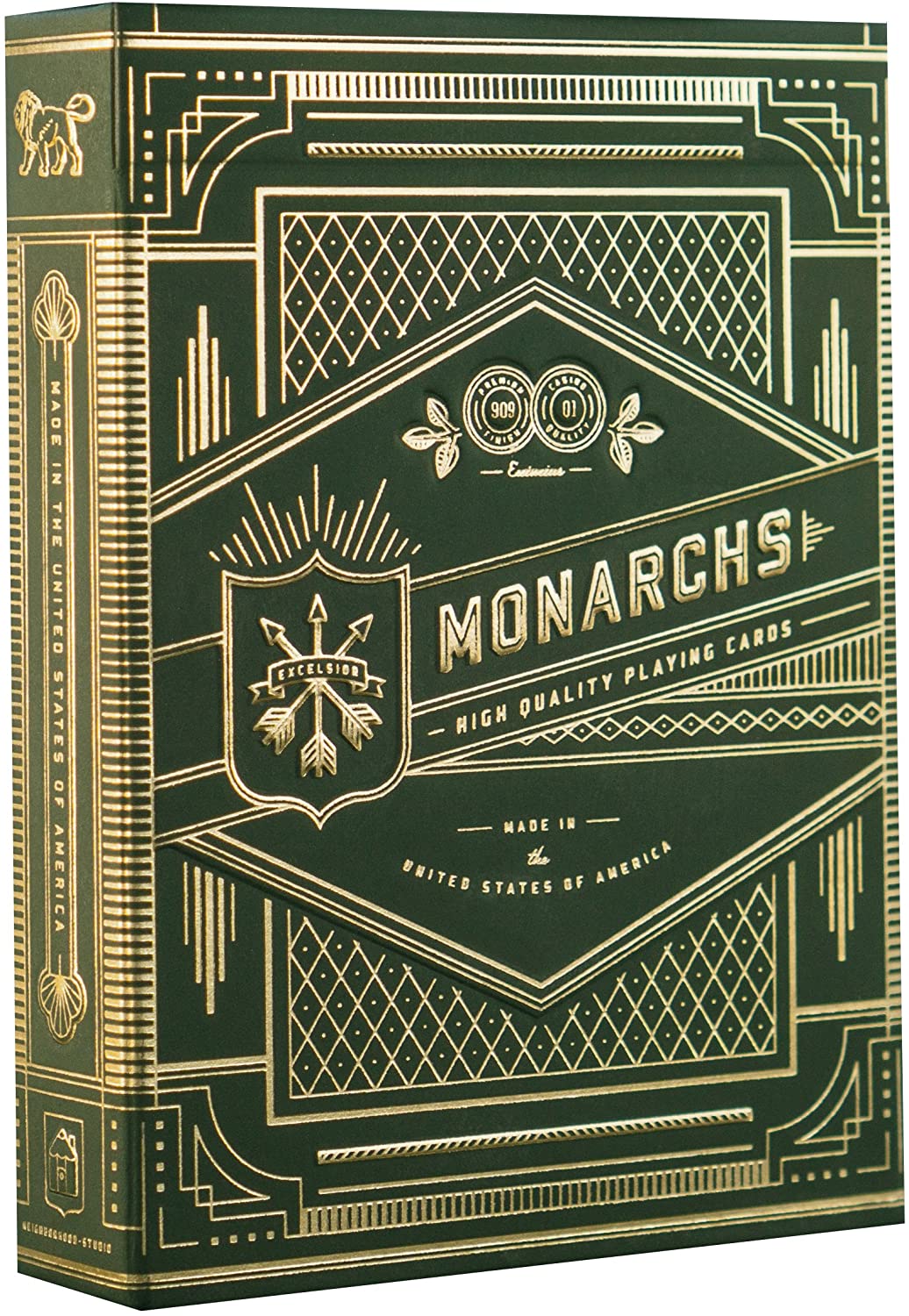 SOLOMAGIA All Monarch Playing Cards, Green, Poker UK, 2.5 x 3.5 x 0.5 inches
