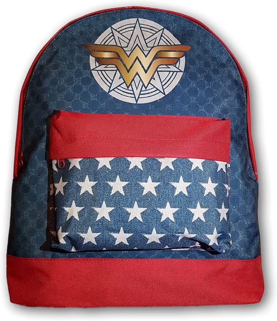 DC Comics Wonder Woman Backpack, School Bag Denim Effect Print 42cm.