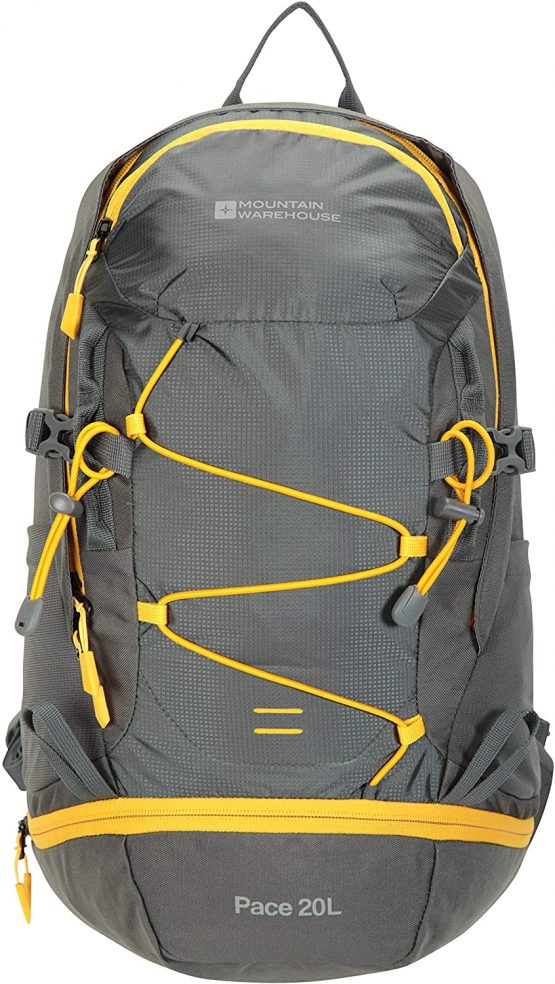 Mountain Warehouse Pace 20L Rucksack - Hydration Compatible Backpack, Airflow Back System Rucksack, Packaway Rain Cover - Bag for Travelling, Hiking, Camping