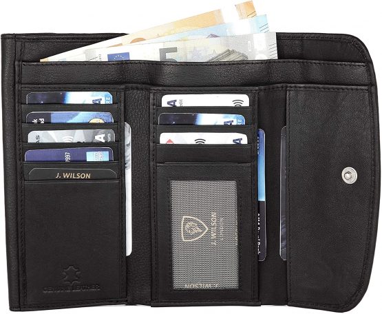 Ladies RFID Protection Real Leather Purse Card Women Wallet Zip Coin Pocket - Image 3