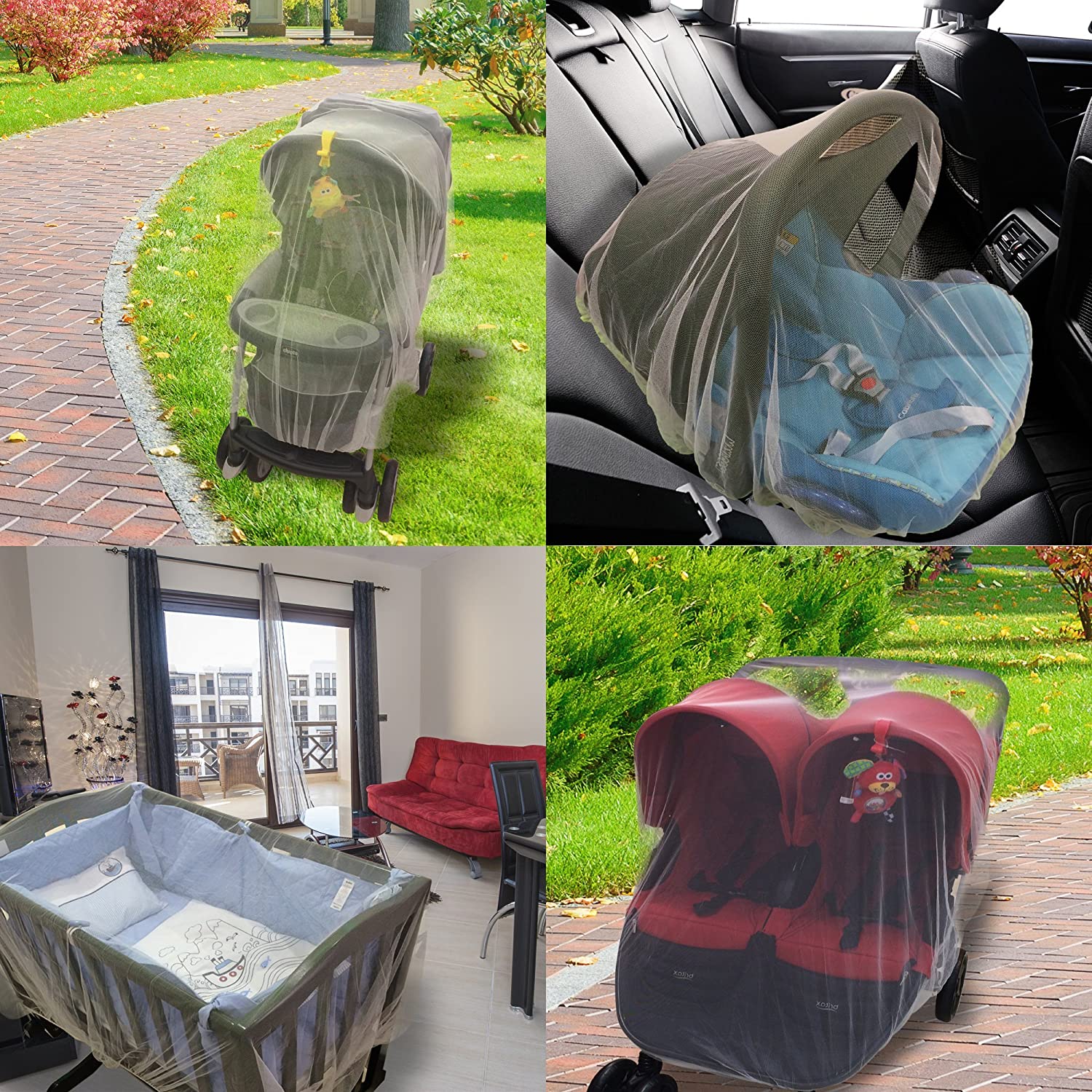 Croc n Frog Mosquito Net for Stroller, Universal Fit Insect Net for Prams Cribs, Car Seats, Carriers & Bassinets - Image 3