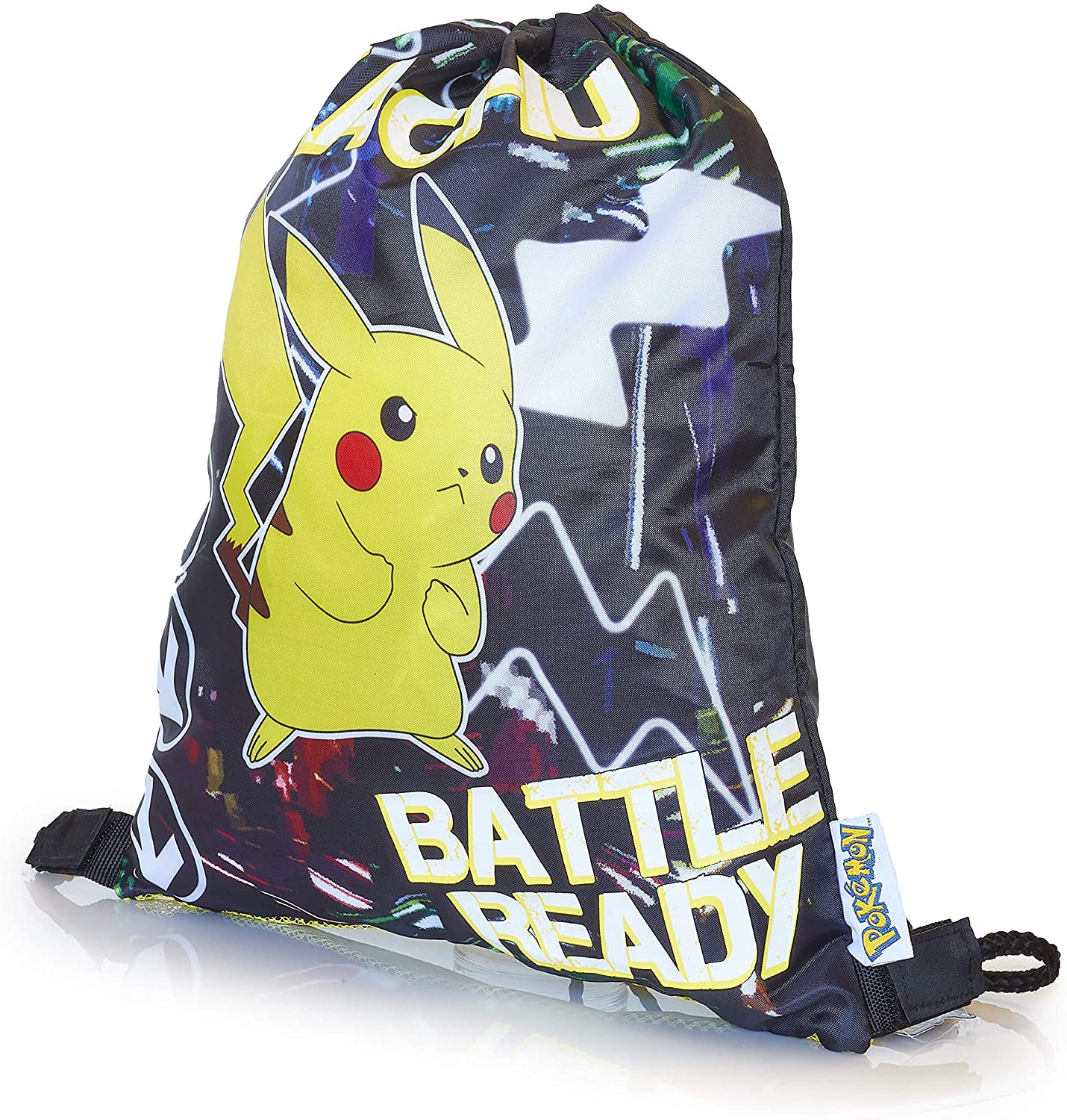Pokémon Glow in The Dark Backpack, Gym Bag | Large Rucksack with Pikachu | Pokemons Drawstring Bags, Gym, Swimming School Bag for Children with Fluorescent Text (Drawstring Bag) - Image 2