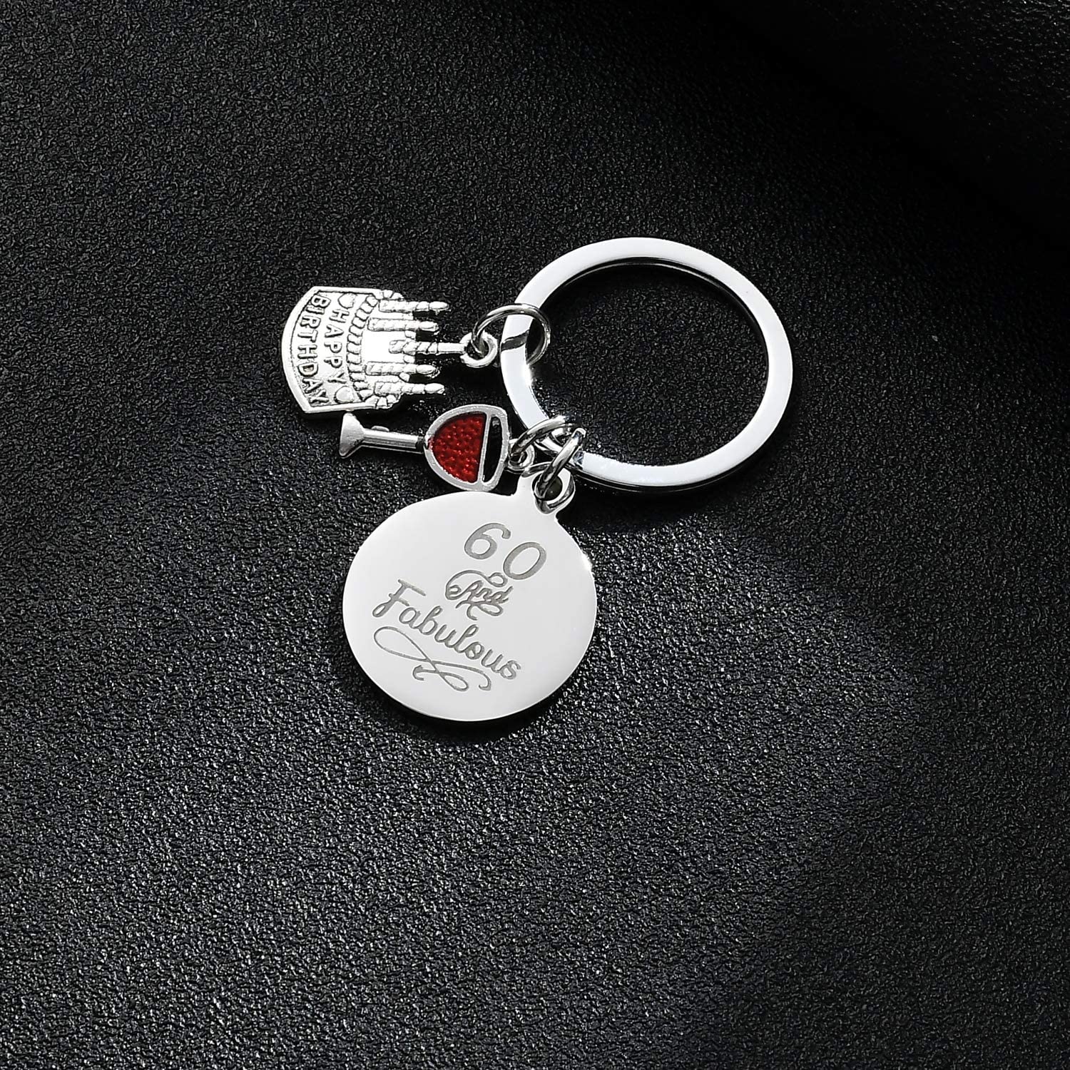 Happy Birthday Gifts Women Keychains Teen Girls Keyrings Jewellery Presents For Mum Grandmother (60th birthday) - Image 2