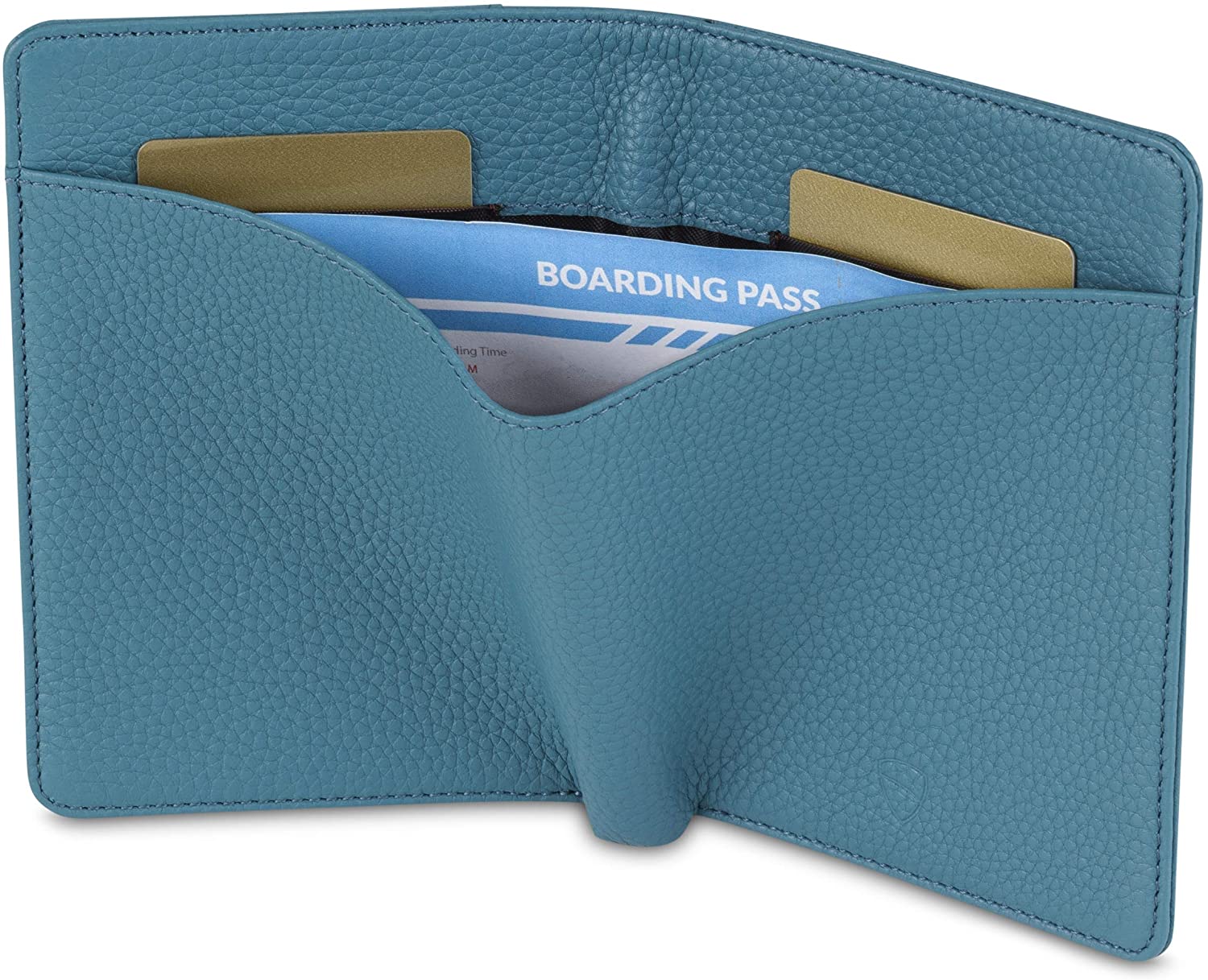 Vaultskin Kensington Passport and Vaccine Card Holder for Travel with RFID Blocking Leather Card Case Cover for Men and Women (Matt Turquoise) - Image 3