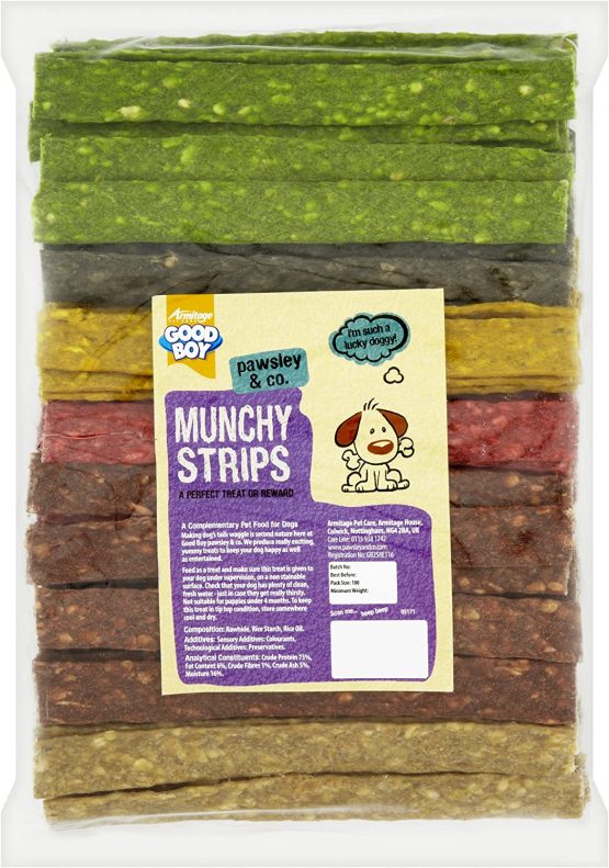 Good Boy Munchy Dog Treat Assorted Strips, 165mm, Pack of 100