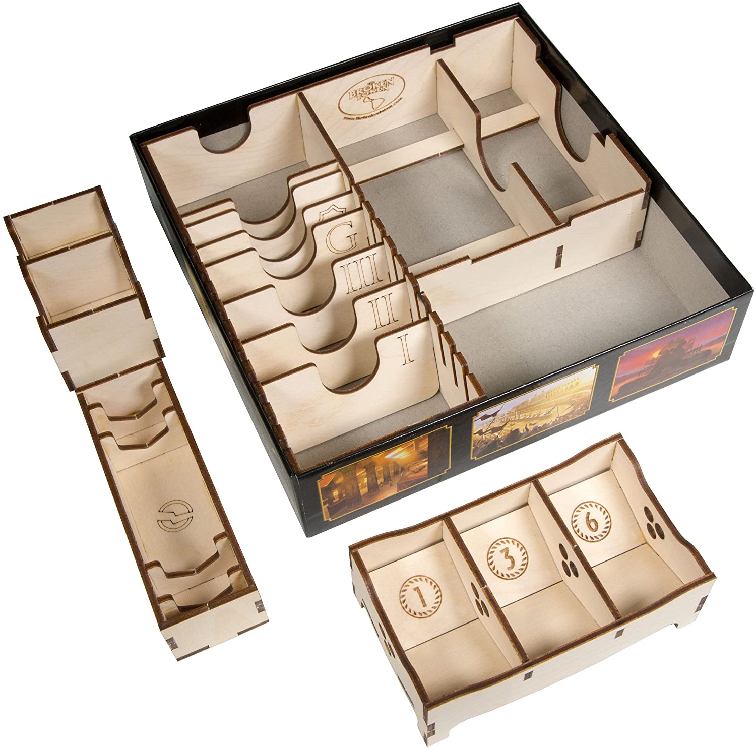 Broken Token Box Organizer for 7 Wonder Duel, Black Or White