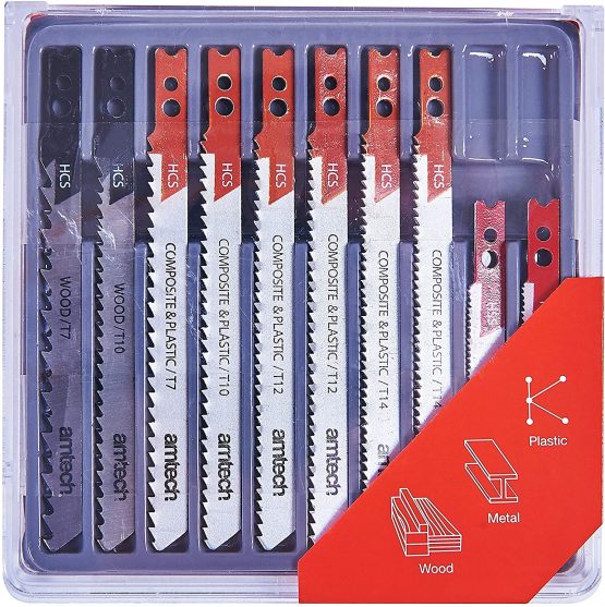 Amtech M1870 Black Plus Decker Fitting Jigsaw Blade, 10-Piece
