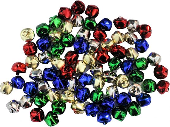 80 Jingle Bells Colours Sleigh Bells Festive Decoration 15mm Bell - Christmas Bell - Bells For Crafts - Cat Collars- Musical - Coloured - Decorating - Santa - Hat - Crafting - Image 2