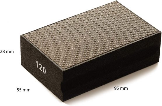 GLASS POLISH 15104| Diamond Hand Pad, Hand-Held Sanding Block for Grinding, polishing, Sharp Edges | Grit 120 - Image 3