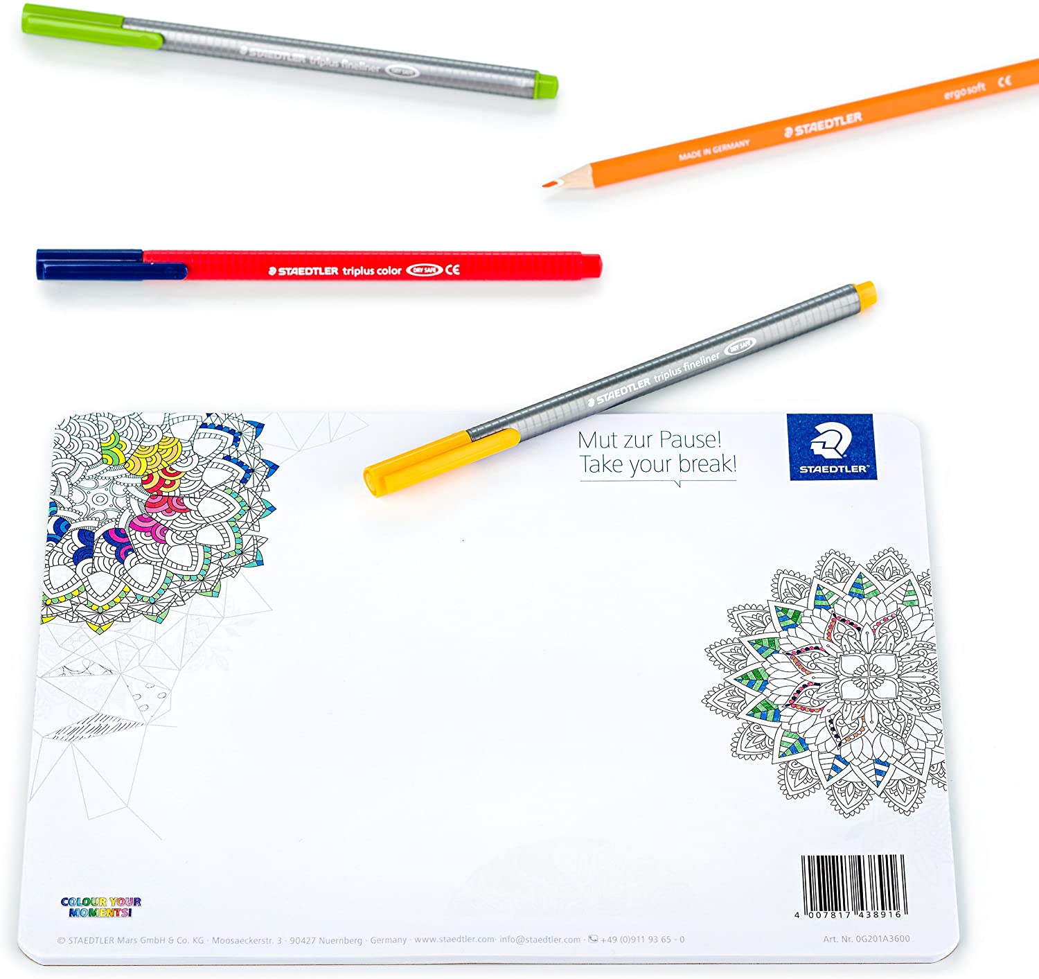 STAEDTLER Kreativset 'Mut Zur Pause' – 72 Stifte & 40 Malvorlagen Für Entspannte Pausen Im Büro, Meeting Oder Zuhause