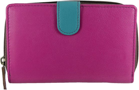 Ladies Multi-Coloured Leather Purse with RFID Protection for 7 Cards, Notes and Coins (Black) - Image 4