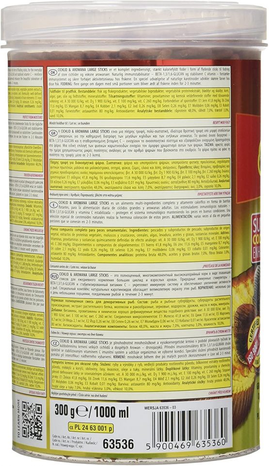 Tropical Cichlid Arowana Large Sticks, 1-pack (1x 1000 ml) - Image 3