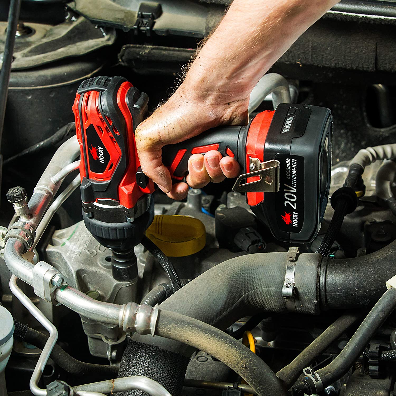 NoCry 20V Cordless Impact Wrench, 300 ft-lb (400 Nm) Torque, 2700 Max IPM, 2200 RPM, 1/2 Inch Anvil; 4.0 Ah Battery - Image 2