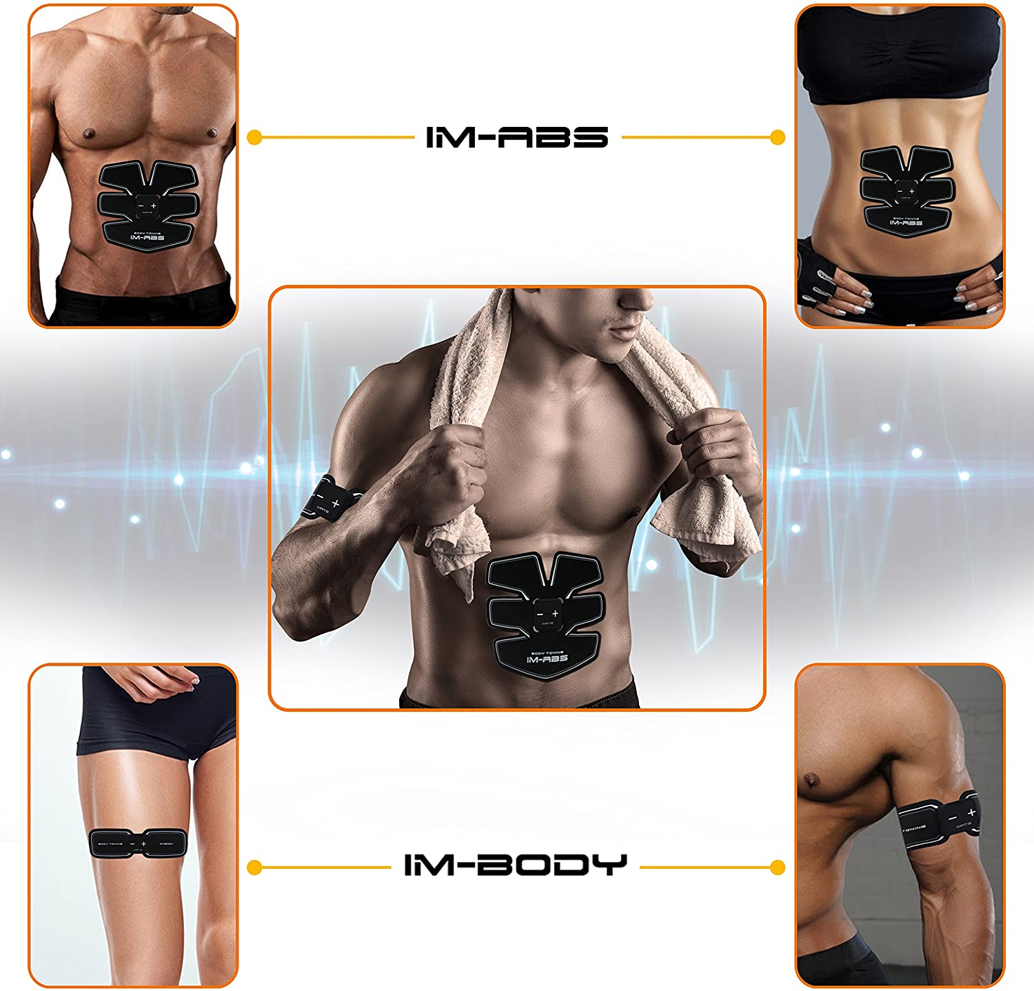 IMATE Abdominal Muscle Toner Toning Belts AB Trainer Muscle Training