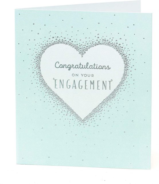 UK Greetings Engagement Card - Congratulations Engagement Card - Silver Foil Heart Design, Ukg - Image 3