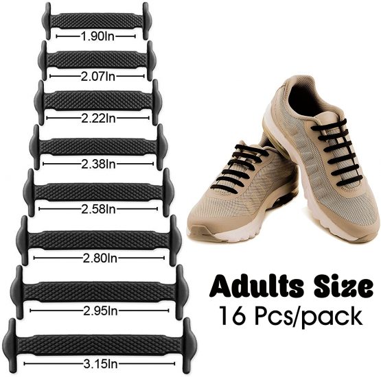 KUYiA No Tie Shoe Laces, Waterproof Flat Stretchy Elastic Silicone Strings, Tieless Shoelaces for Sneakers Trainers Casual Converse Brogue Canvas Sports Fashion Adults Kids Walking Athletic Running - Image 2