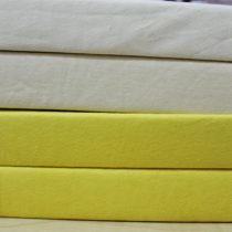 Dudu N Girlie Pram/Crib/Moses Basket Cotton Jersey Fitted Sheets, 36 x 75 cm (Pack of 2) (Cream & Yellow)