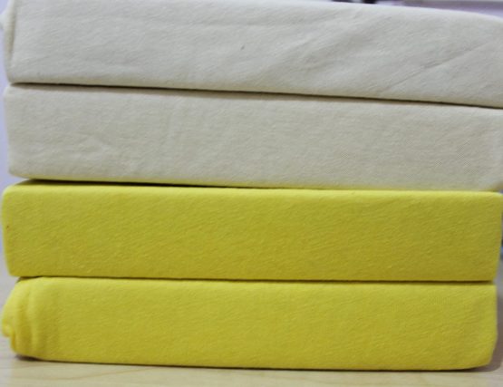Dudu N Girlie Pram/Crib/Moses Basket Cotton Jersey Fitted Sheets, 36 x 75 cm (Pack of 2) (Cream & Yellow)