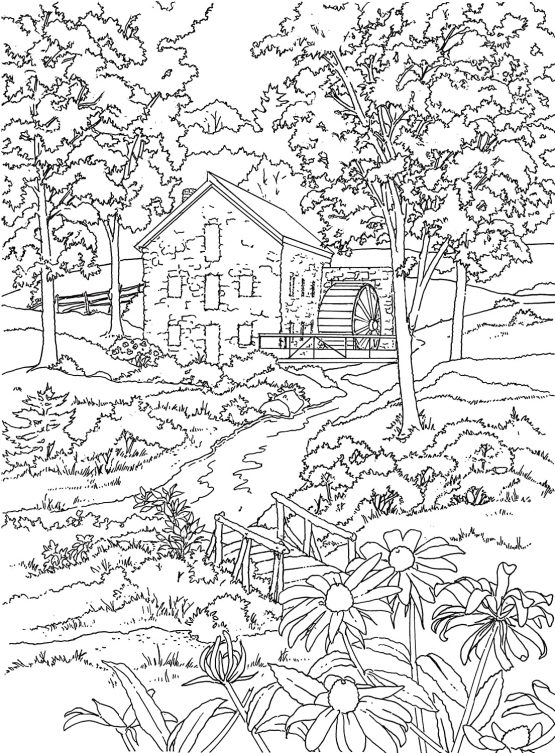 Creative Haven Country Scenes Coloring Book (Creative Haven Coloring