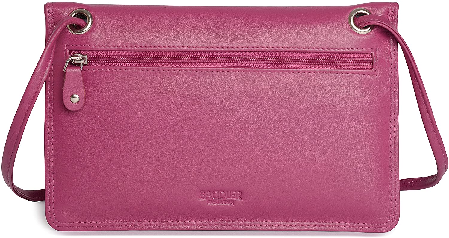 SADDLER "Isabelle Soft Leather Crossbody Bag - Slim Ladies Sling Purse, Magenta - Image 3