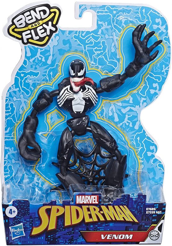 Marvel Spider-Man Bend and Flex Venom Action Figure Toy, 30 cm Flexible Figure, Includes Web Accessory, for Children Aged 6 and up