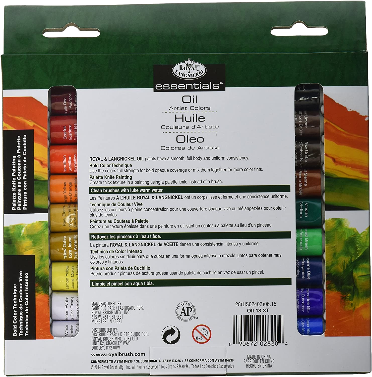 Royal and Langnickel 18 Oil colours, Multicoloured, 12 ml (Pack of 1) - Image 2