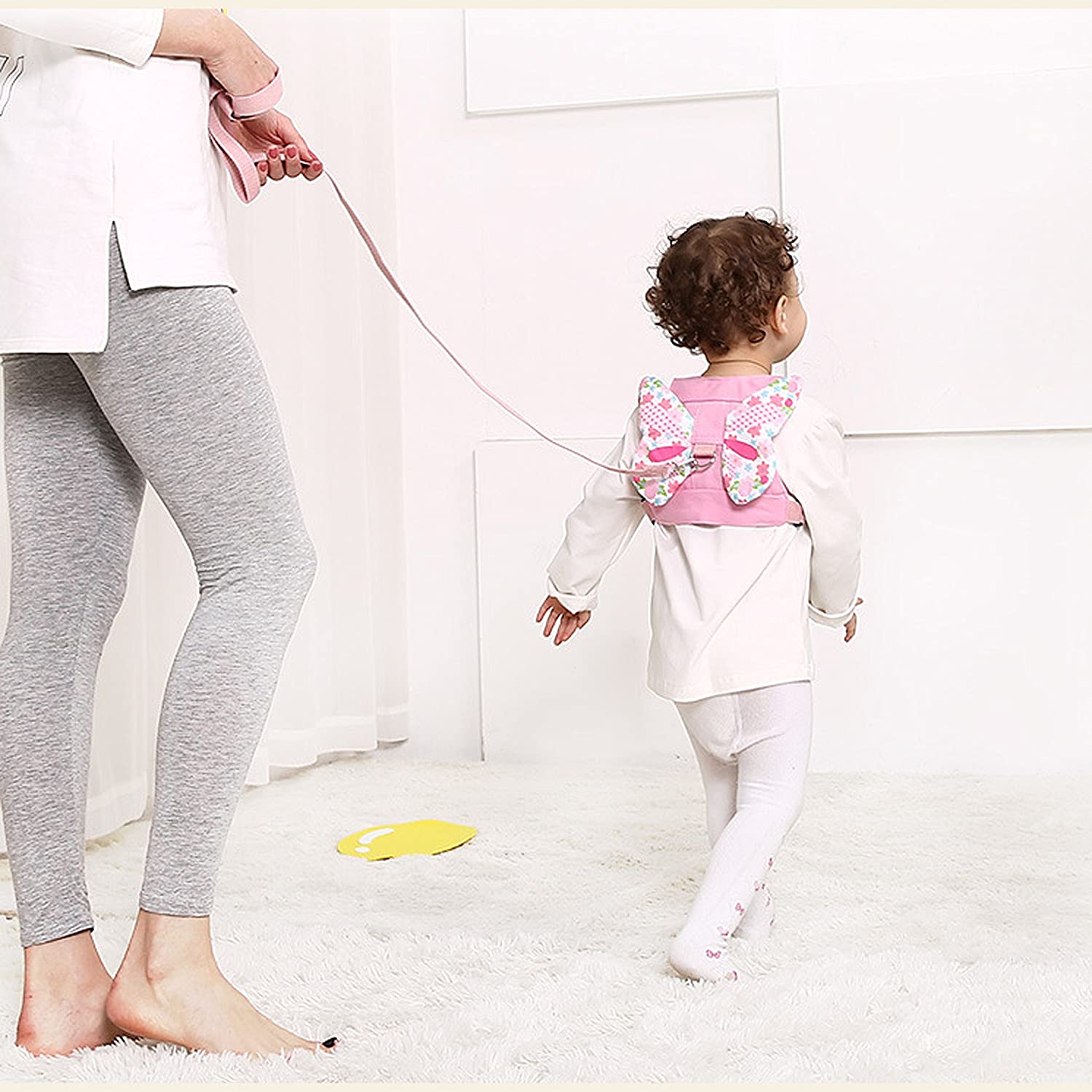 Yeelan 2 Pack Anti Lost Harness Rein Belt Strap & Anti-Lost Wrist Link Safety Band with 360°Rotation Leash Assistant for Toddler/Kids/Babies/Children(Butterfly Wings for Walking & 4.9ft Pink Rope) - Image 3