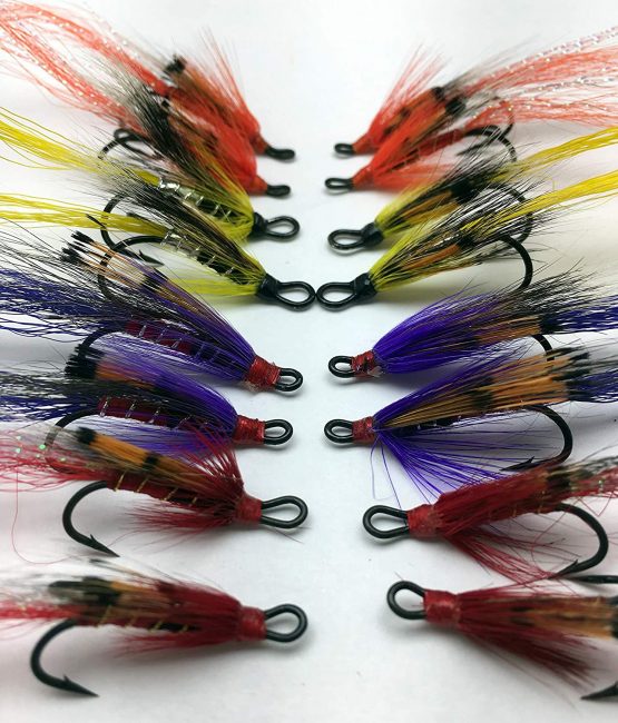 BestCity Fly Fishing Salmon Flies Ally's Set Double Hooks sizes 6-12 pack of 16 flies - Image 4