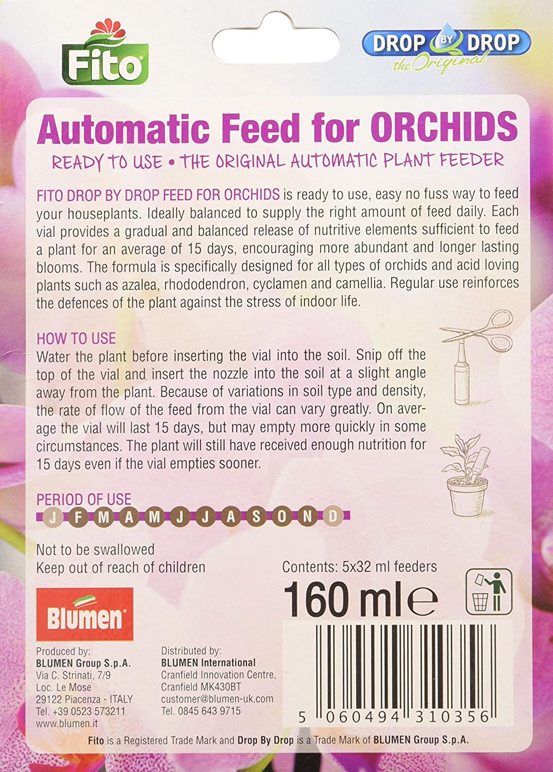 FITO 2044393 Orchid Drip Feeder, 160 ml, Blue, 13.5x2.8x18.5 cm - Image 2