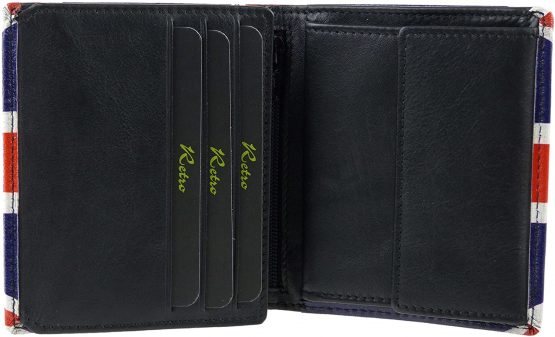 Mens Leather Wallet by Retro with Union Jack Golunski Gift Box RFID Protection - Image 3