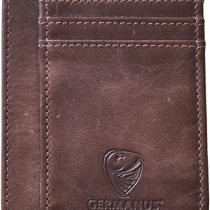 GERMANUS Credit Card Wallet Case Handmade from Genuine Leather (Dark Brown)