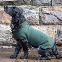 Dog & Field™ Duel Layer Towelling Dog Coat (Olive Green) - Microfiber Lined Fleece Pet Drying Jacket XS - XL Sizes (S)