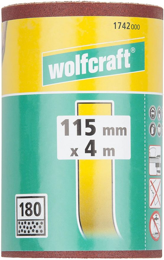 Wolfcraft 1742000 4m x 115mm Easy Fix Roll of Sanding Paper Corundum with 180-Grit - Image 2