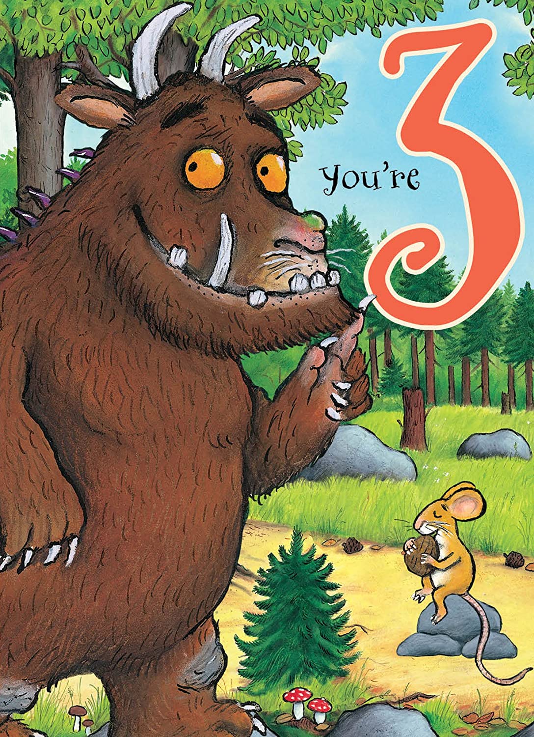 The Gruffalo GR008 "3rd" Birthday Card, multicolor, 178x128mm