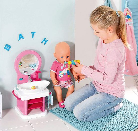 BABY born Bath & Toothcare Spa Toy Set for Doll - Easy for Small Hands, Creative Play Promotes Empathy & Social Skills, For Toddlers 3 Years & Up - Includes Mirror & More - Image 2