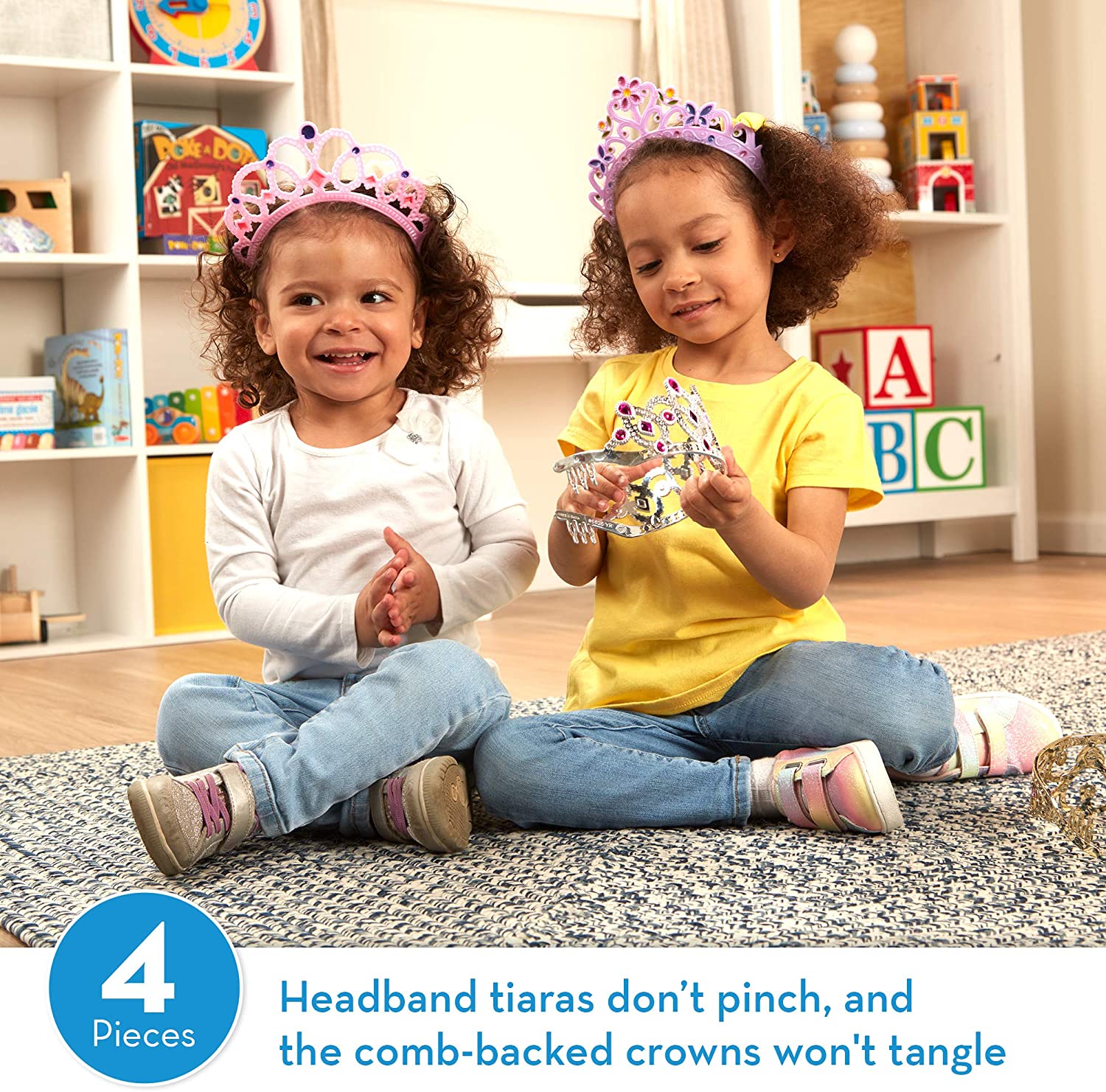 Melissa & Doug Dress-Up Tiaras Role Play Collection, Multi - Image 2