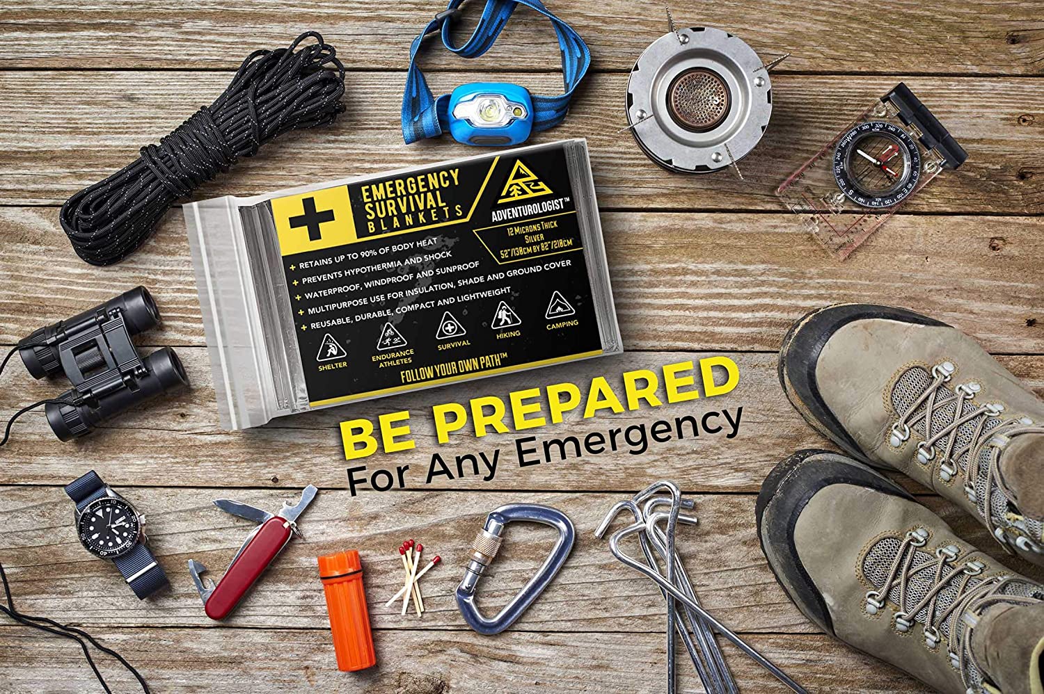 EMERGENCY FOIL SURVIVAL BLANKET SET OF 6 Thermal Space Mylar Blankets