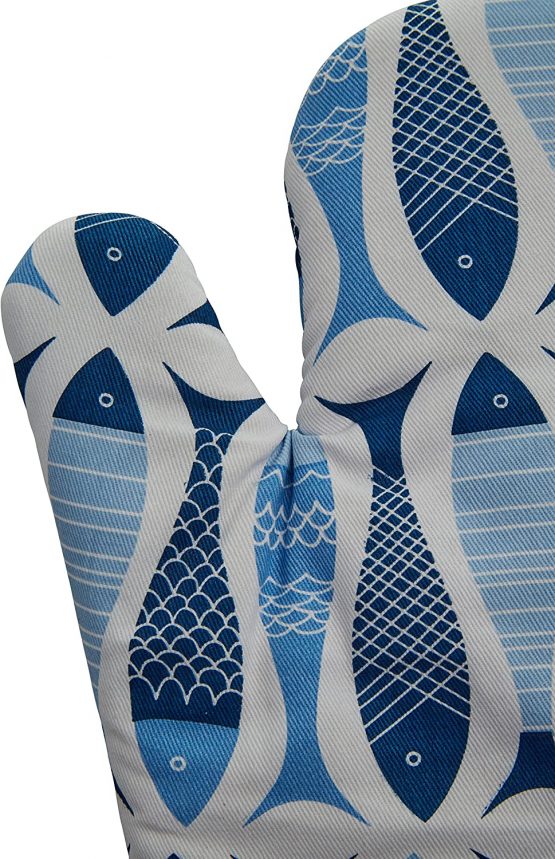 Premier Housewares Pisces Kitchen Oven Glove - Blue - Image 3
