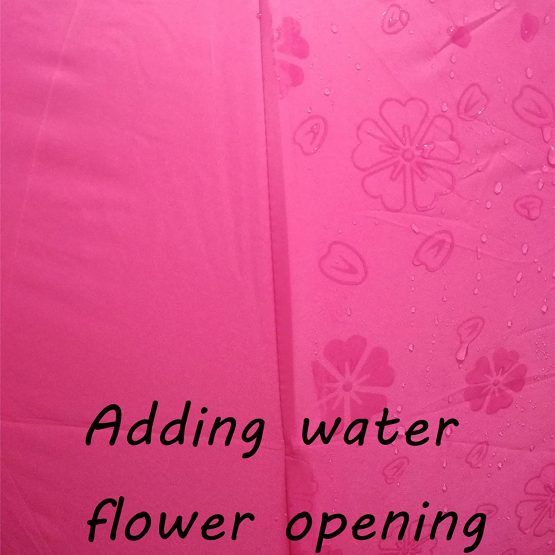 Parasol Umbrella for Women UV Umbrella Ladies Sun Shade Folding Magic Flowers Change Color 8 Bones Lightweight for Sun Protection (Rose red) - Image 2
