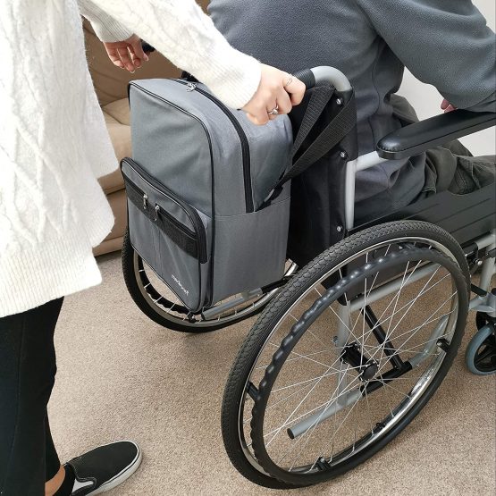 Medipaq Deluxe Wheelchair Bag - Attaches to The Handles to Provide Useful and Convenient Wheelchair Storage Bag – Wheelchair Backpack – Wheelchair Accessories – Wheelchair Shopping Bag (Grey) - Image 3