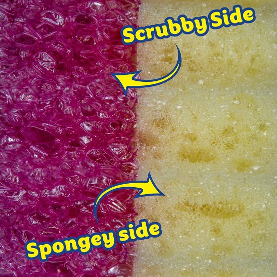 Scrub Mommy Dual Sided Cleaning Sponge 3 Pack - Firm Scrubber and Gentle Sponge in one - Scrub Daddy Texture Changing Scourer - (Pink) - Image 2