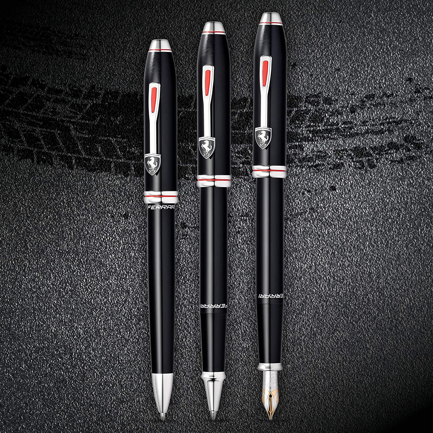 Cross Ferrari Townsend Medium Nib Fountain Pen - Gloss Black/Rhodium, Gold,Black - Image 4