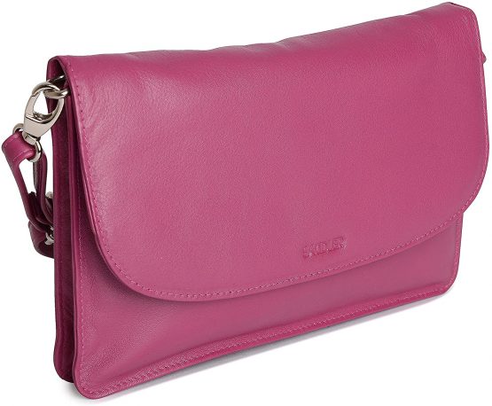 SADDLER Womens Real Leather Slim Cross Body Purse Clutch with Detachable Strap | Ladies Sling Bag - Perfect for Cell Phone, Cosmetics and Travel Cards | Gift Boxed - Image 2