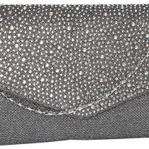 SwankySwans Women's Montary Glitter Diamante Envelope Clutch Bag, 3x14x27 cm (W x H x L)