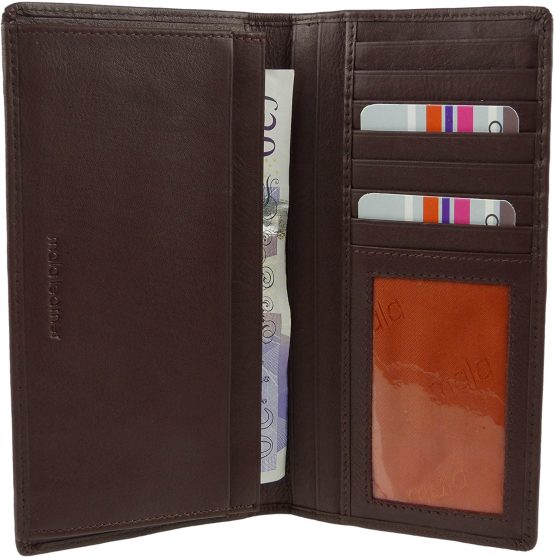 Mens Quality RFID Leather Suit Wallet by Mala Leather; Origin Collection Gift Box (Brown) - Image 4
