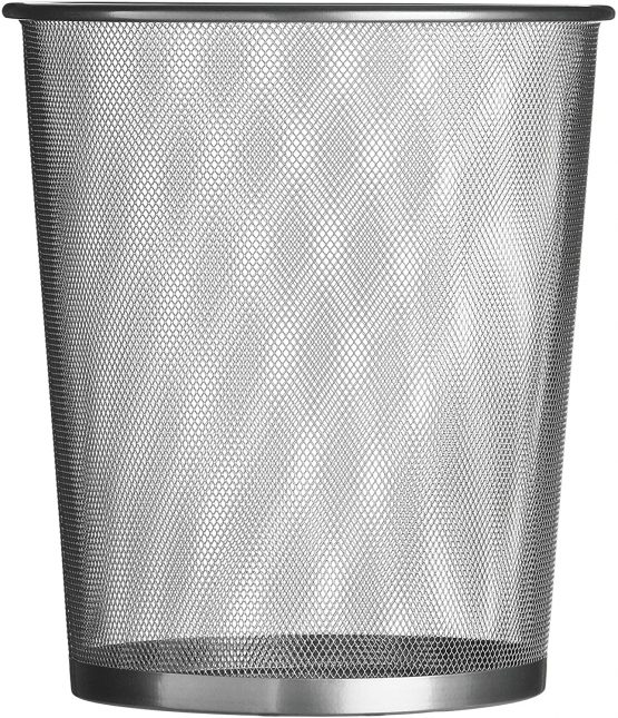 Premier Housewares Large Mesh Waste Paper Bin Matt Silver Bedroom Bin Small Bin Rubbish Bin Waste Bin Recycling Bin for Bedrooms 28 x 27 x 27 cm